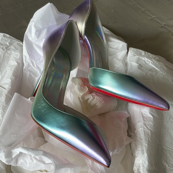 christian louboutin iriza 100mm licorne iridescent stiletto sz 37.5 - Picture 8 of 12